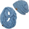 image:imageFunky Junque Beanie amp Infinity Scarf Gift Set  Matching Winter Accessories Sets for Women Soft Knit Hat and Scarf BundleA Confetti Denim Design
