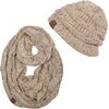 image:imageFunky Junque Beanie amp Infinity Scarf Gift Set  Matching Winter Accessories Sets for Women Soft Knit Hat and Scarf BundleA Confetti Latte Design