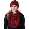 image:imageFunky Junque Beanie amp Infinity Scarf Gift Set  Matching Winter Accessories Sets for Women Soft Knit Hat and Scarf BundleBurgundy