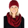 image:imageFunky Junque Beanie amp Infinity Scarf Gift Set  Matching Winter Accessories Sets for Women Soft Knit Hat and Scarf BundleBurgundy