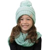 image:imageFunky Junque Girls Winter Hat amp Scarf Sets  Pom Beanie Ponytail Beanies or Headband with Matching Infinity Scarf Ages 15Mint  Pom Hat  Scarf