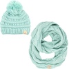 image:imageFunky Junque Girls Winter Hat amp Scarf Sets  Pom Beanie Ponytail Beanies or Headband with Matching Infinity Scarf Ages 15Mint  Pom Hat  Scarf