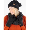 image:imageFunky Junque Hat Scarf Glove Set for Women  Matching Winter Set with Oversized Slouchy Beanie Infinity Scarf amp Cozy GlovesOnyx Black