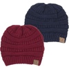 image:imageFunky Junque Skull Cap Beanie for Women  Womens Winter Hat Knit Slouch Style Warm Soft Unisex Cold Weather Mens Beanies2 Pack  Navy  Burgundy