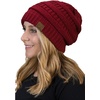 image:imageFunky Junque Skull Cap Beanie for Women  Womens Winter Hat Knit Slouch Style Warm Soft Unisex Cold Weather Mens BeaniesBurgundy