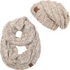 image:imageFunky Junque Slouchy Beanie amp Infinity Scarf Gift Set  Matching Winter Accessories Sets for Women Oversized Hat and ScarvesOatmeal Confetti