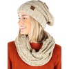 image:imageFunky Junque Slouchy Beanie amp Infinity Scarf Gift Set  Matching Winter Accessories Sets for Women Oversized Hat and ScarvesOatmeal Confetti