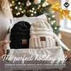 image:imageFunky Junque Slouchy Beanie for Women Winter Hat Warm Slouch Oversized Soft Chunky Cable Knit Beanies for Cold Weather2 Pack  Black  Beige