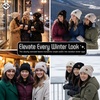 image:imageFunky Junque Slouchy Beanie for Women Winter Hat Warm Slouch Oversized Soft Chunky Cable Knit Beanies for Cold Weather3 Pack  Black  Beige  Confetti Oatmeal