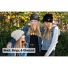 image:imageFunky Junque Slouchy Beanie for Women Winter Hat Warm Slouch Oversized Soft Chunky Cable Knit Beanies for Cold Weather3 Pack  Black  Beige  Melange Grey
