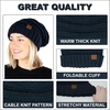 image:imageFunky Junque Slouchy Beanie for Women Winter Hat Warm Slouch Oversized Soft Chunky Cable Knit Beanies for Cold WeatherNavy