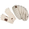 image:imageFunky Junque Winter Hat and Gloves for Women  Oversized Winter Hat amp Gloves Cozy Knit Slouchy Beanie Set for Cold WeatherBeige