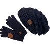 image:imageFunky Junque Winter Hat and Gloves for Women  Oversized Winter Hat amp Gloves Cozy Knit Slouchy Beanie Set for Cold WeatherNavy