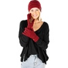 image:imageFunky Junque Womens Beanie amp Touchscreen Gloves Set  Soft 100 Acrylic Knit Winter Hat and Gloves Cozy Cold Weather GiftBurgundy