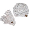 image:imageFunky Junque Womens Beanie amp Touchscreen Gloves Set  Soft 100 Acrylic Knit Winter Hat and Gloves Cozy Cold Weather GiftConfetti Ivory