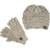 image:imageFunky Junque Womens Beanie amp Touchscreen Gloves Set  Soft 100 Acrylic Knit Winter Hat and Gloves Cozy Cold Weather GiftConfetti Oatmeal