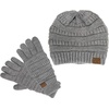image:imageFunky Junque Womens Beanie amp Touchscreen Gloves Set  Soft 100 Acrylic Knit Winter Hat and Gloves Cozy Cold Weather GiftHeather Grey