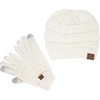 image:imageFunky Junque Womens Beanie amp Touchscreen Gloves Set  Soft 100 Acrylic Knit Winter Hat and Gloves Cozy Cold Weather GiftIvory