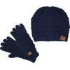 image:imageFunky Junque Womens Beanie amp Touchscreen Gloves Set  Soft 100 Acrylic Knit Winter Hat and Gloves Cozy Cold Weather GiftNavy