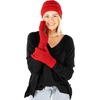 image:imageFunky Junque Womens Beanie amp Touchscreen Gloves Set  Soft 100 Acrylic Knit Winter Hat and Gloves Cozy Cold Weather GiftRed