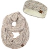 image:imageFunky Junque Womens Headwrap amp Infinity Scarf Set  Soft Knit Winter Accessories Trendy Cold Weather Gifts for WomenA Confetti Oatmeal Design