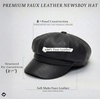 image:imageFunky Junque Womens Newsboy Cabbie Cap Vintage Baker Boy HatFaux Leather  Black