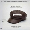 image:imageFunky Junque Womens Newsboy Cabbie Cap Vintage Baker Boy HatFaux Leather  Brown