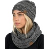 image:imageFunky Junque Beanie amp Infinity Scarf Gift Set  Matching Winter Accessories Sets for Women Soft Knit Hat and Scarf Bundle4 Tone Mix  Grey  Black  Beige  Lt French Beige