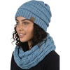 image:imageFunky Junque Beanie amp Infinity Scarf Gift Set  Matching Winter Accessories Sets for Women Soft Knit Hat and Scarf BundleA Confetti Denim Design