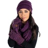 image:imageFunky Junque Hat Scarf Glove Set for Women  Matching Winter Set with Ribbed Knit Beanie Infinity Scarf amp Cozy GlovesConfetti Purple