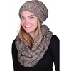 image:imageFunky Junque Slouchy Beanie amp Infinity Scarf Gift Set  Matching Winter Accessories Sets for Women Oversized Hat and ScarvesAn Espresso Brown Tricolor Mix