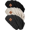 3 Pack - Black  Beige  Melange Grey