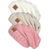 3 Pack - Ivory  Beige  Indi Pink