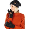 image:imageFunky Junque Winter Hat and Gloves for Women  Oversized Winter Hat amp Gloves Cozy Knit Slouchy Beanie Set for Cold WeatherAn Onyx Black