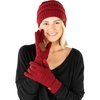 image:imageFunky Junque Womens Beanie amp Touchscreen Gloves Set  Soft 100 Acrylic Knit Winter Hat and Gloves Cozy Cold Weather GiftBurgundy
