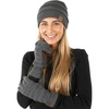 image:imageFunky Junque Womens Beanie amp Touchscreen Gloves Set  Soft 100 Acrylic Knit Winter Hat and Gloves Cozy Cold Weather GiftCharcoal