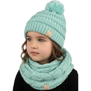 image:imageFunky Junque Girls Winter Hat amp Scarf Sets  Pom Beanie Ponytail Beanies or Headband with Matching Infinity Scarf Ages 15Mint  Pom Hat  Scarf