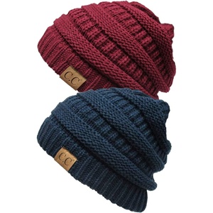 image:imageFunky Junque Skull Cap Beanie for Women  Womens Winter Hat Knit Slouch Style Warm Soft Unisex Cold Weather Mens Beanies2 Pack  Navy  Burgundy