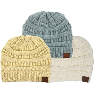 image:imageFunky Junque Skull Cap Beanie for Women  Womens Winter Hat Knit Slouch Style Warm Soft Unisex Cold Weather Mens Beanies3 Pack Lemonade  Winter Mint  Ivory