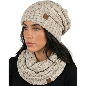 image:imageFunky Junque Slouchy Beanie amp Infinity Scarf Gift Set  Matching Winter Accessories Sets for Women Oversized Hat and ScarvesOatmeal Confetti