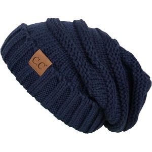 image:imageFunky Junque Slouchy Beanie for Women Winter Hat Warm Slouch Oversized Soft Chunky Cable Knit Beanies for Cold WeatherNavy