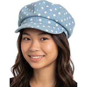 image:imageFunky Junque Womens Newsboy Cabbie Cap Vintage Baker Boy HatPolka Dots  Dusty Blue