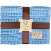 image:imageSoft Baby Blanket  Ribbed Knit  IvoryRibbed Knit  Pale Blue