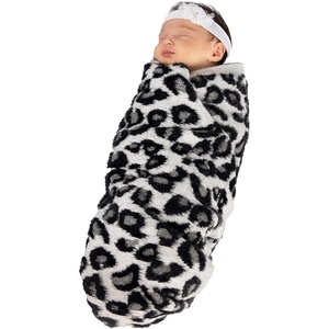 image:imageSoft Baby Blanket  Ribbed Knit  IvoryLeopard Pattern  Ivory