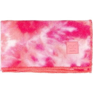 image:imageSoft Baby Blanket  Ribbed Knit  IvoryTie Dye  FuchsiaPink