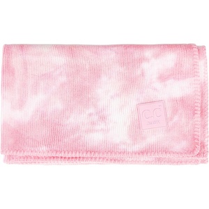 image:imageSoft Baby Blanket  Ribbed Knit  IvoryTie Dye  Pale PinkWhite