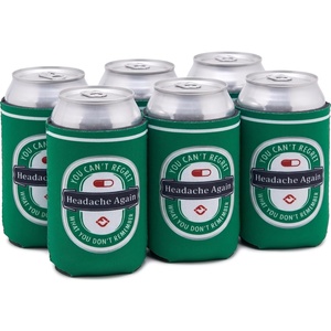 image:imageAdult Can Cooler Sleeve 12 oz Insulated Beer Holder  Boat Water6 Pack  Headache Again  Green