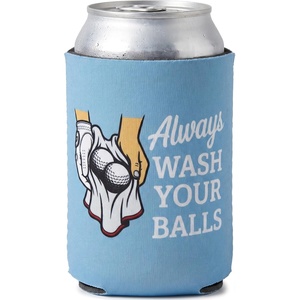 image:imageAdult Can Cooler Sleeve 12 oz Insulated Beer Holder  Boat WaterAlways Wash Your Balls  Light Blue