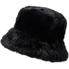 image:imageFunky Junque Fuzzy Furry Winter Bucket Hats for Women Warm Faux Fur CapBlack