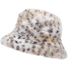 image:imageFunky Junque Fuzzy Furry Winter Bucket Hats for Women Warm Faux Fur CapSnow Leopard  Ivory